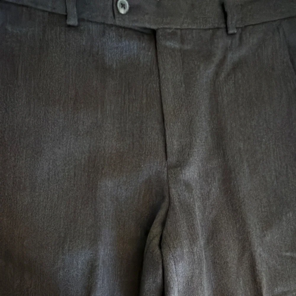 Grant Thomas Men's Black Wool Twill Flat Front Straight Leg Dress Pants 36x30